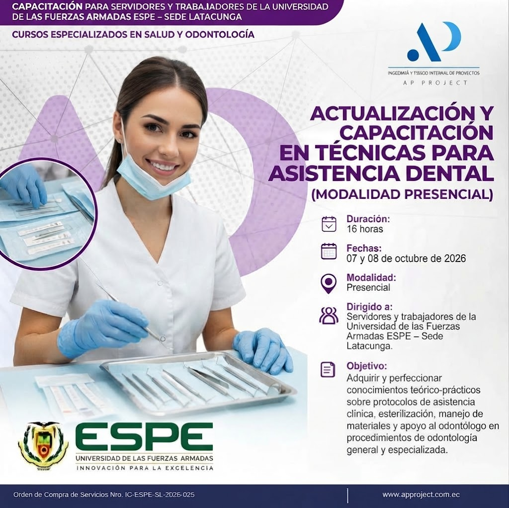 ACTUALIZACIÓN Y CAPACITACIÓN EN TÉCNICAS PARA ASISTENCIA DENTAL (MODALIDAD PRESENCIAL)